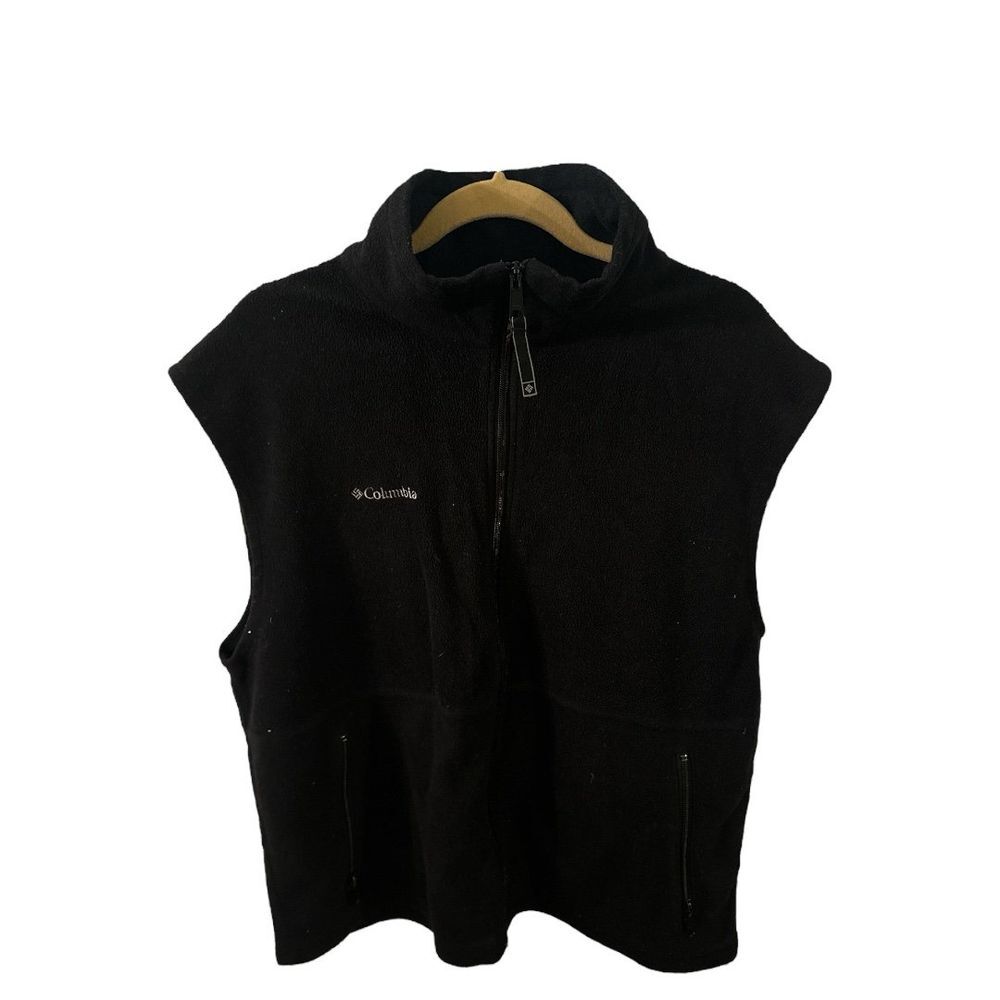 Columbia‎ Fleece Vest Full Zip Sleeveless Outdoor Casual Black XL
